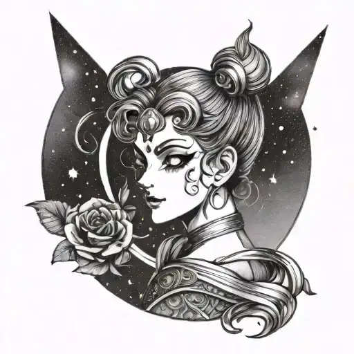 sailor moon tattoo design idea