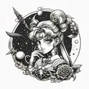 sailor moon tattoo design idea