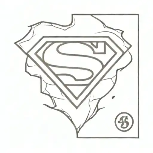 Superman shield without the letter s with volleyball on fire inside the shield tattoo design idea