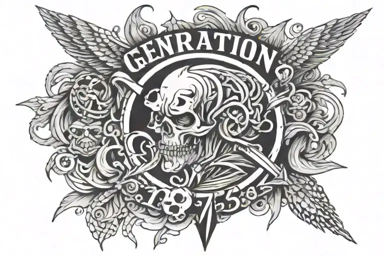 Generation X with the year 1976 tattoo design idea