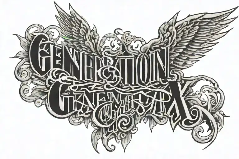 Generation X with the year 1976 2009 2016 2022 tattoo design idea