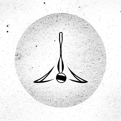 cricket bat and ball with music logo tattoo design idea