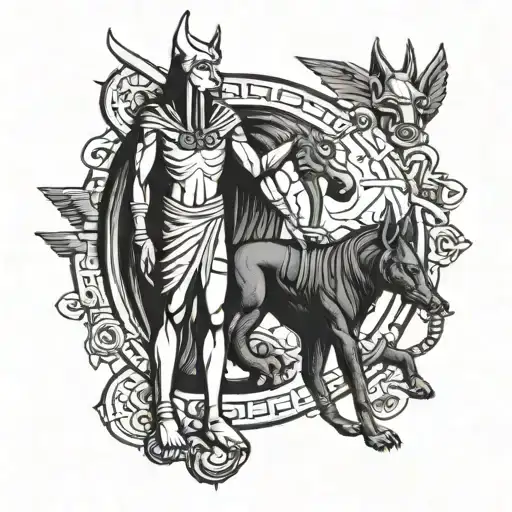 Thoth and Anubis  tattoo design idea