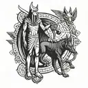 Thoth and Anubis  tattoo design idea