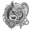 Thoth and Anubis  tattoo design idea