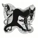 Thoth reading book and Anubis holding a scale tattoo design idea