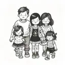 dad and 2 daughters holding hands tattoo design idea
