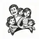 dad and 2 daughters holding hands tattoo design idea