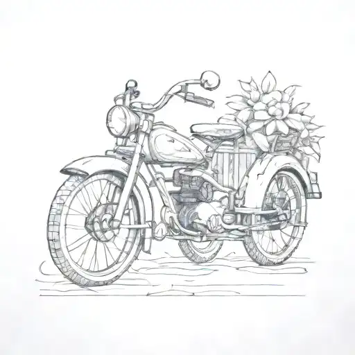 tricycle outline tattoo tattoo design idea