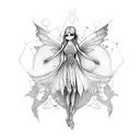 fairy abstract tattoo design idea