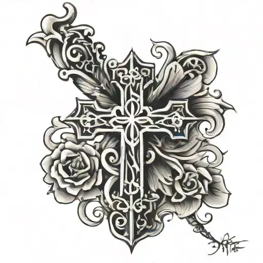 simple cross with 2010 in it its say tattoo design idea