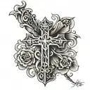 simple cross with 2010 in it its say tattoo design idea