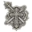 simple cross with 2010 in it its say tattoo design idea