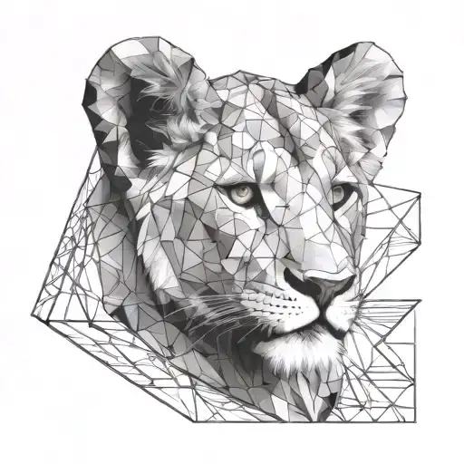 lion cub tattoo design idea