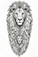 Lion family posing together tattoo design idea