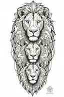 Lion family posing together tattoo design idea