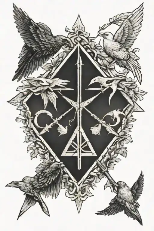 holy trinity as arrows crossed tattoo design idea