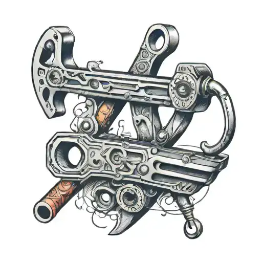 pipe  wrench tattoo design idea
