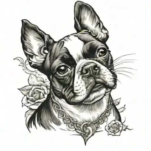 Boston terrier tattoo design idea