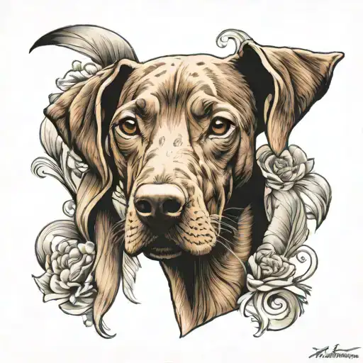 vizsla dog tattoo design idea