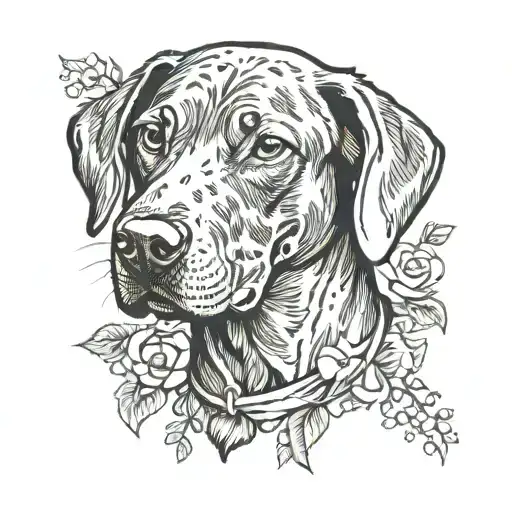 vizsla dog tattoo design idea