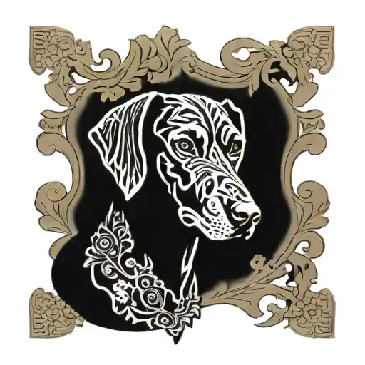 vizsla dog tattoo design idea