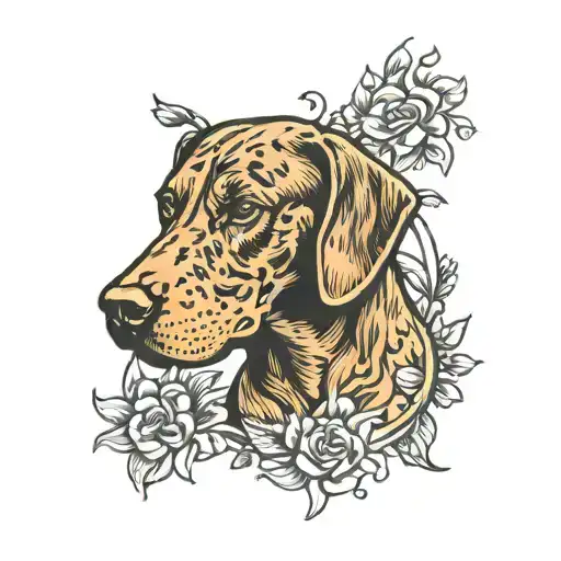 vizsla dog tattoo design idea