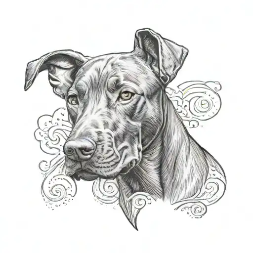 vizsla dog tattoo design idea