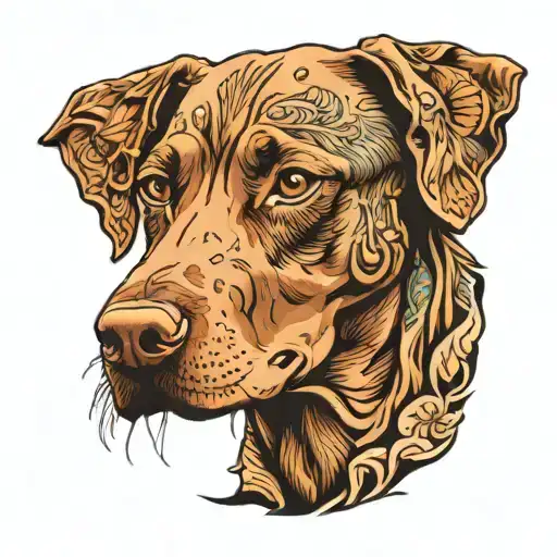 vizsla dog tattoo design idea