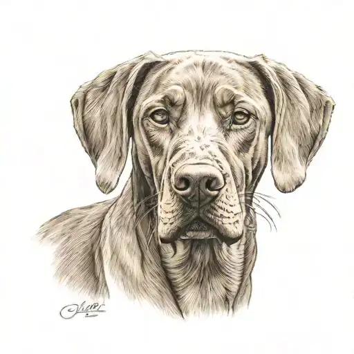 vizsla dog tattoo design idea