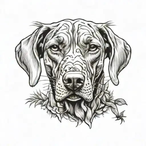 vizsla dog tattoo design idea