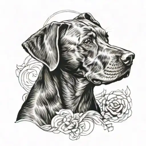 vizsla dog tattoo design idea