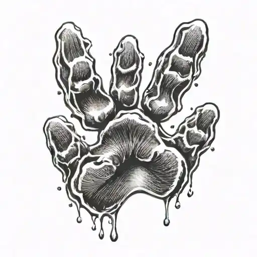 Vizsla dog paw print tattoo design idea