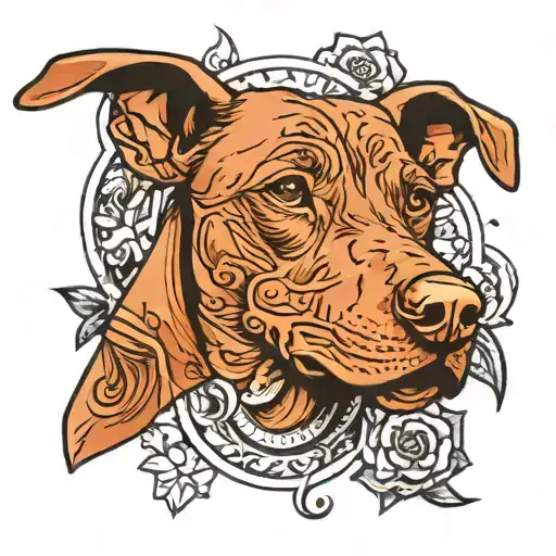 vizsla dog tattoo design idea