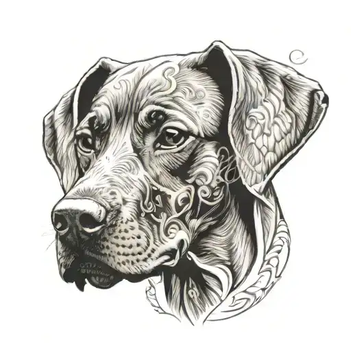 vizsla dog tattoo design idea