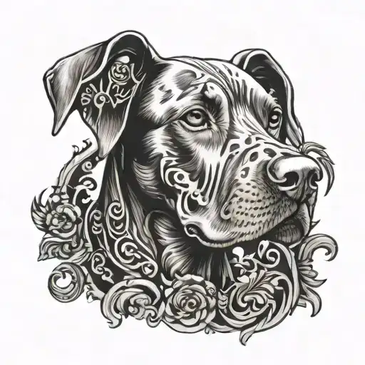 vizsla dog tattoo design idea