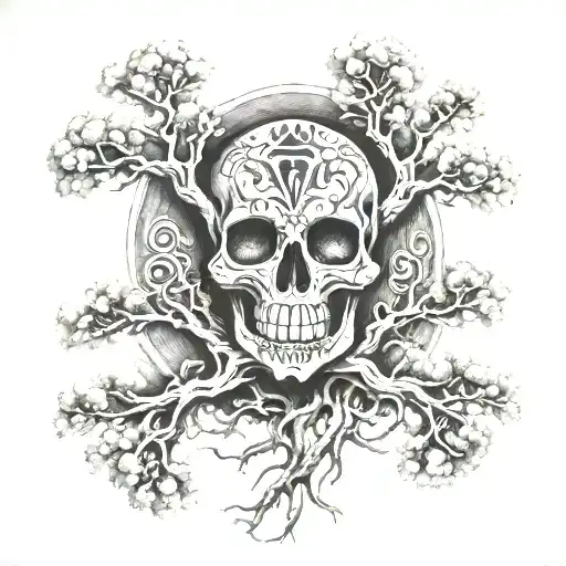 death tree made tattoo design idea