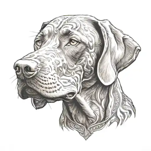 vizsla dog tattoo design idea