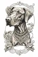 vizsla dog tattoo design idea