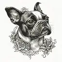 Boston terrier dog tattoo design idea
