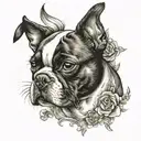 Boston terrier dog tattoo design idea
