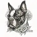 Boston terrier tattoo design idea