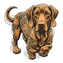 vizsla dog tattoo design idea