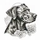 vizsla dog tattoo design idea