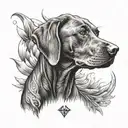 vizsla dog tattoo design idea