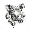 Vizsla dog paw print tattoo design idea