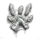 Vizsla dog paw print tattoo design idea