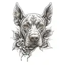 Vizsla dog paw print tattoo design idea