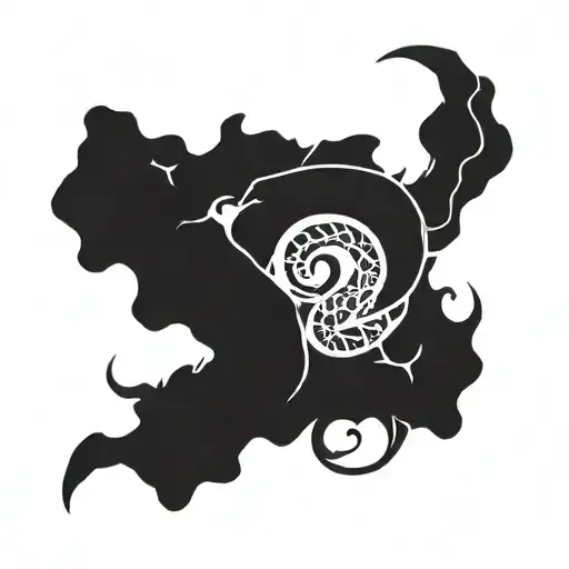 nordic runes self eating snake  tattoo design idea