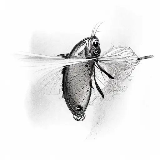 fly fishing sleve tattoo design idea